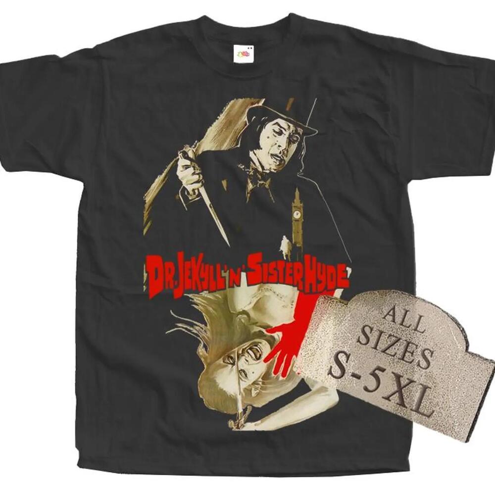 Dr Jekyll And Sister Hyde V8 Horror Movie Poster T Shirt Black Horror All
